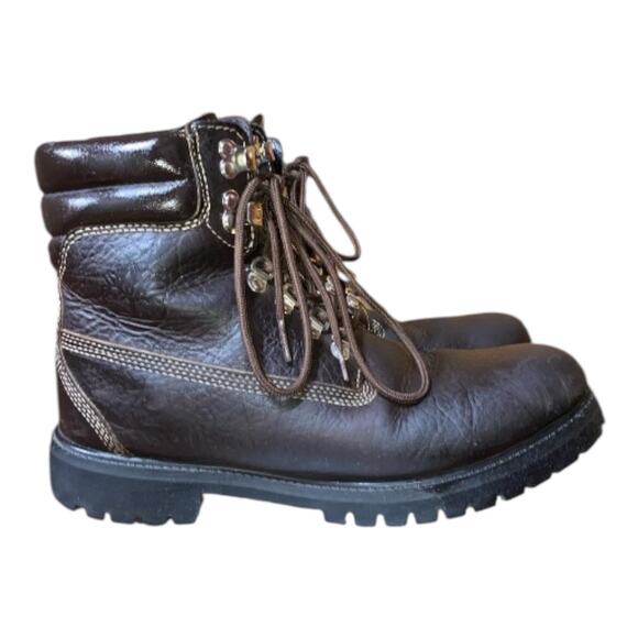 Timberland brown Full Grain Leather Boots Mens Size 9 A1UK1 A2940 - Picture 4 of 8